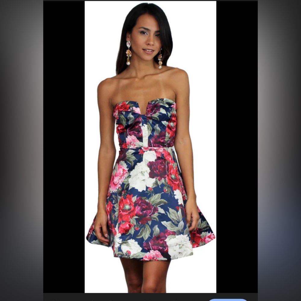 Luxxel strapless floral dress - multicolor - Small